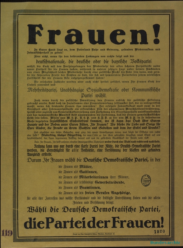 Wahlplakat der DDP Plak 002-027-005
